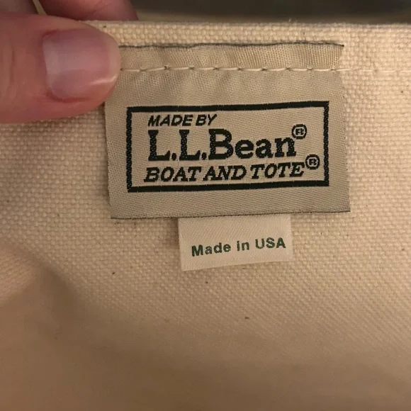 Vintage 90s LL Bean Boat & Tote Bag White/Red Canvas XL 
USA Made READ - Picture 5 of 8